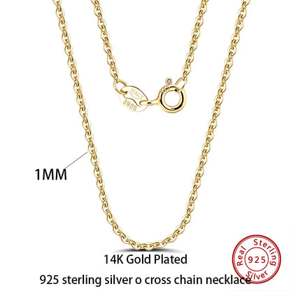 Effie Queen 100% 925 Sterling Silber Basis-Kettenhalsketten Box/Schlangen-/Chopin-/Figaro-Kette mit Perlen 40-60cm Unisex DIY Alltagskleidung