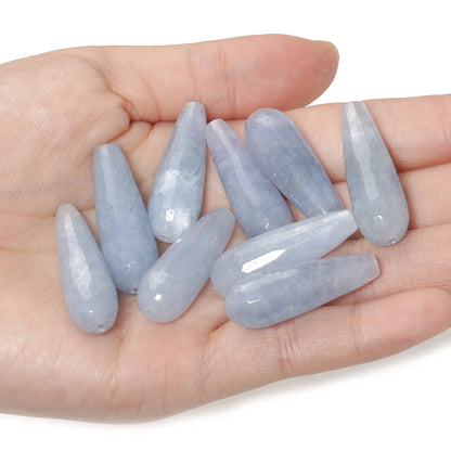 2 Stück Charme Wasser tropfenform Perlen 10x30mm Chalcedon Achate Howlite lose Spacer Perlen für Schmuck machen DIY Armband Ohrringe