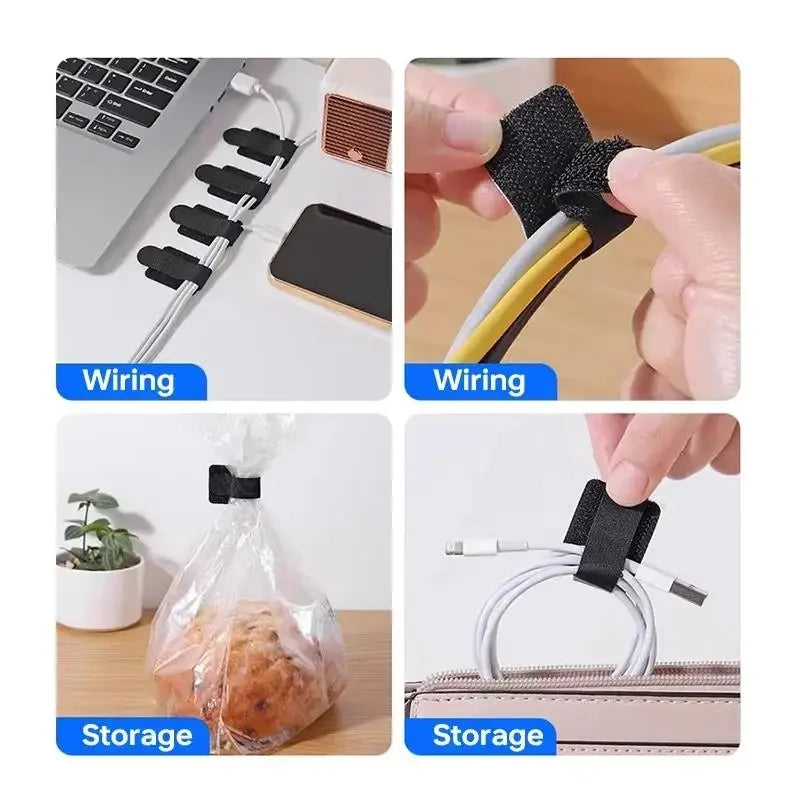 Kabelbinder, Befestigungsdraht, wiederverwendbarer Kabel-Organizer, Kabel-Seil-Halter, selbstklebend, verstellbarer Kabel-Organizer, Gurt, Schreibtisch-Management
