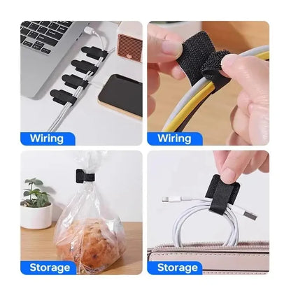 Kabelbinder, Befestigungsdraht, wiederverwendbarer Kabel-Organizer, Kabel-Seil-Halter, selbstklebend, verstellbarer Kabel-Organizer, Gurt, Schreibtisch-Management