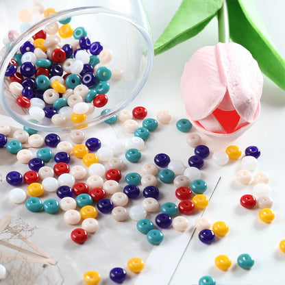 50/100 stücke 3x6mm Neue Glas Seed Bead Abacus Form Spacer Lose Perlen für DIY Schmuck Machen armband Halskette Charms Zubehör