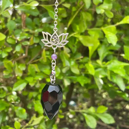 Naturstein-Anhänger, weiße Kristallpendel für Wünschelmasse, Weissagung, schwarzer Obsidian, Tigerauge, klarer Quarz, OM Pendulos x229