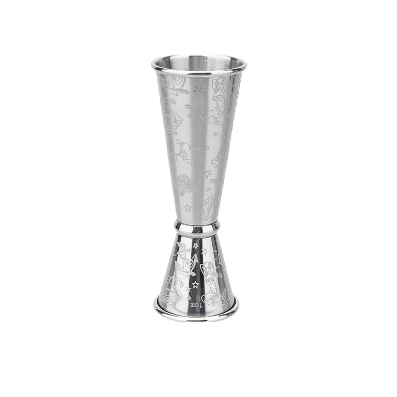 Edelstahl-Cocktail-Jigger, 30/60 ml, doppelseitiger Messbecher, Barkeeper, Werkzeug, Bar-Zubehör, Gold, Silber, Kupfer, 20/40 ml Becher