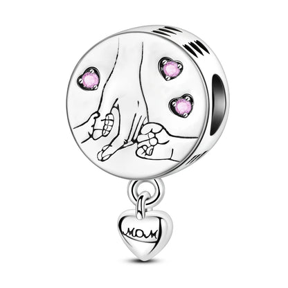 925 Sterling Silber Original Charms Perle CZ Zirkon Liebe Mama Rosa Herz Anhänger Passend für Armband DIY Damen Schmuck Geschenk für Freundin