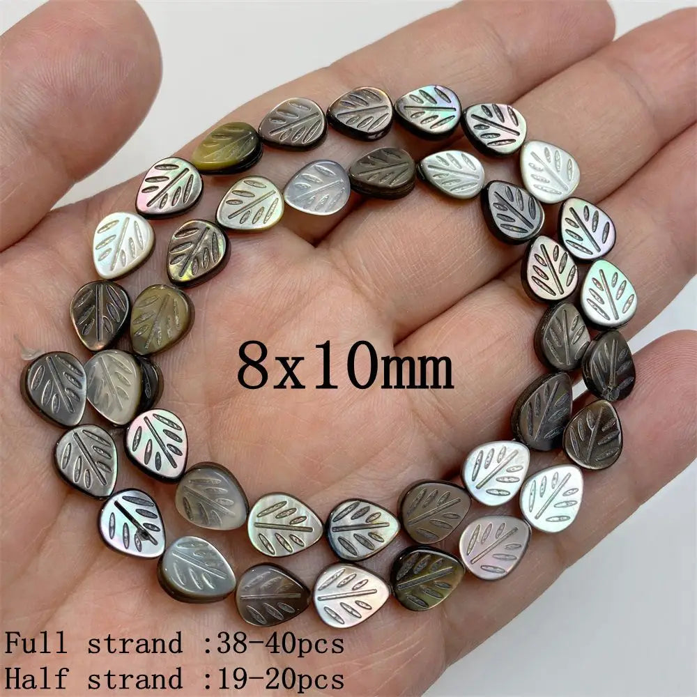 Natürliche graue schwarze Muschelperlen, rund, quadratisch, Perlmutt-Muschelperlen für die Schmuckherstellung, DIY-Charm, Halskette, Armband, Ohrringe