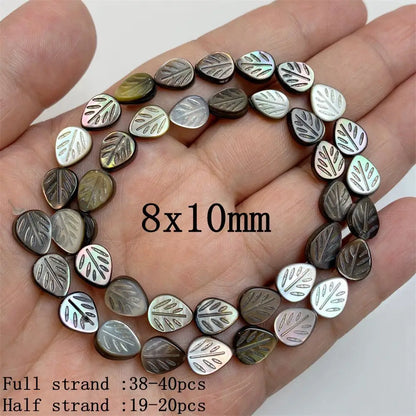 Natürliche graue schwarze Muschelperlen, rund, quadratisch, Perlmutt-Muschelperlen für die Schmuckherstellung, DIY-Charm, Halskette, Armband, Ohrringe