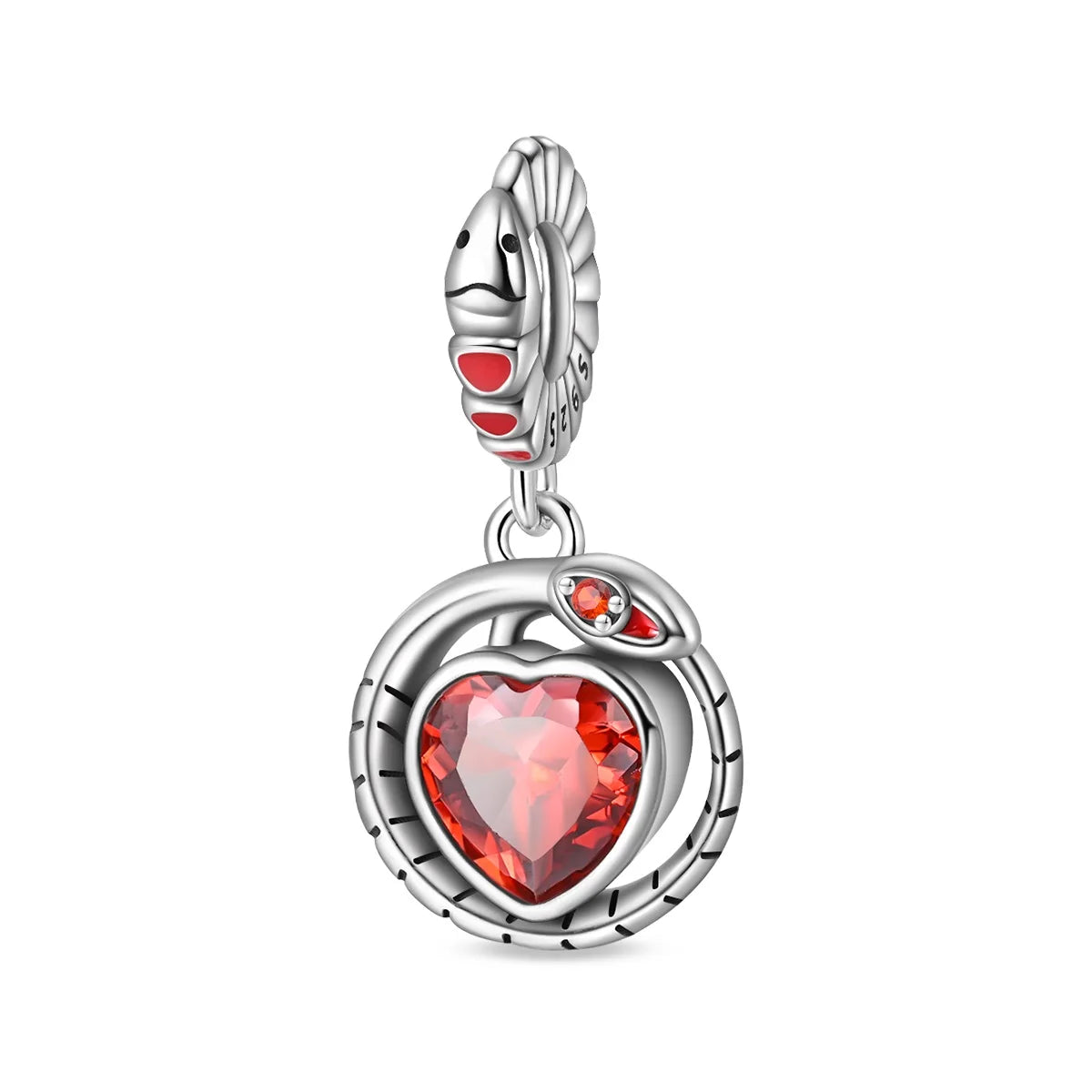 Wunderschöner roter Anhänger aus 925er-Sterlingsilber mit Rosenherz, Krabbe, Feuerwerkskörper, für Mädchen und Jungen, passend für DIY-Armbänder, Halsketten, süße Geschenke
