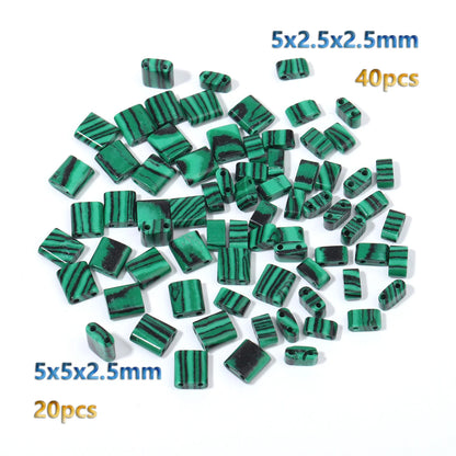 Naturstein Zwei Loch Perlen Doppellöcher Tigerauge Sediment Jaspis Rechteck Perlen für Handarbeit DIY Böhmen Armband Schmuck