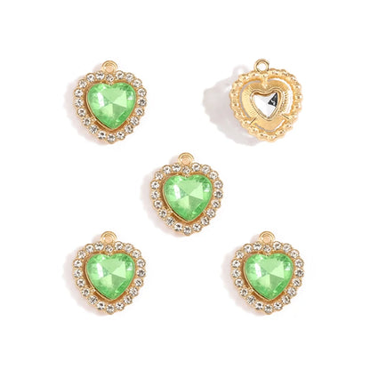 10 stücke Mehrfarbige Herz harz Kristall Strass Liebe Anhänger Dekoration Handwerk DIY Für Die Herstellung Von Ohrringe Halskette Schmuck W484