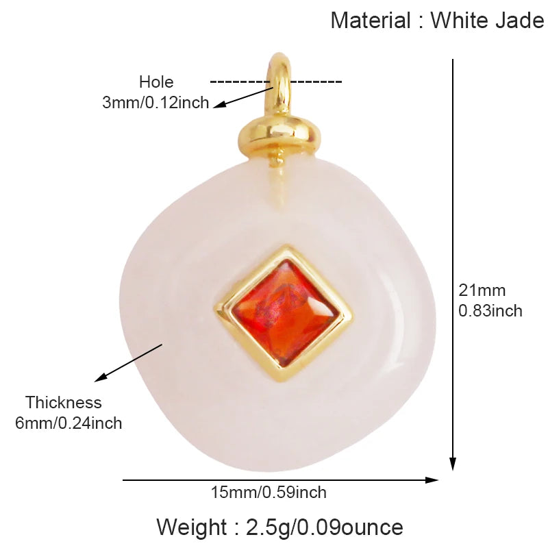 Jade Achat Amethyst Amazonit Wasser Gras Lapis Lazuli Charm Anhänger, 18K echt vergoldet Schmuck für Halskette Handwerk Herstellung S79