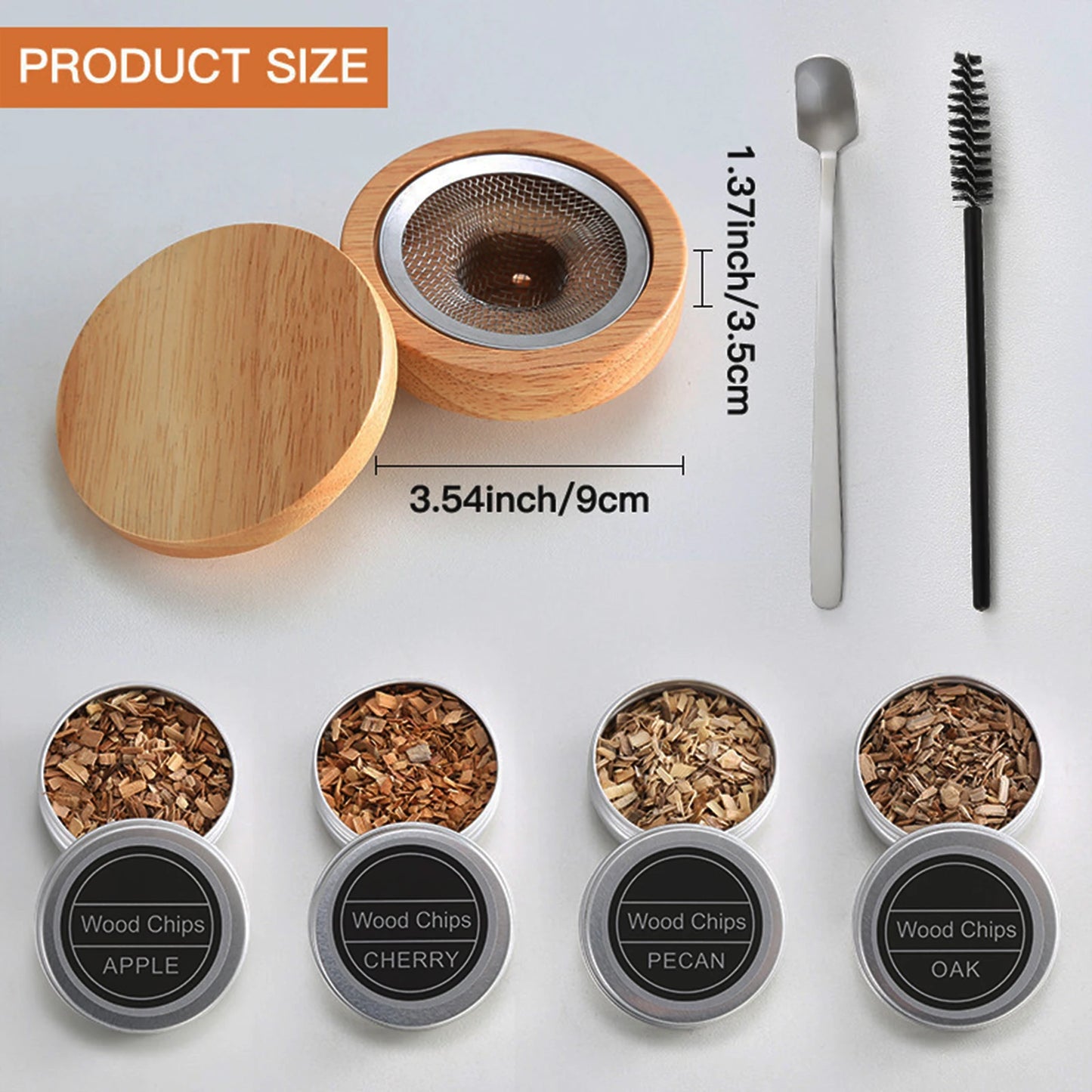 Cocktail-Räucher-Set, Rauch-Set mit 4 Holzspäne, altmodisches Whiskey-Räucher-Getränkekit, Cocktail-Zubehör für Whisky, Getränk