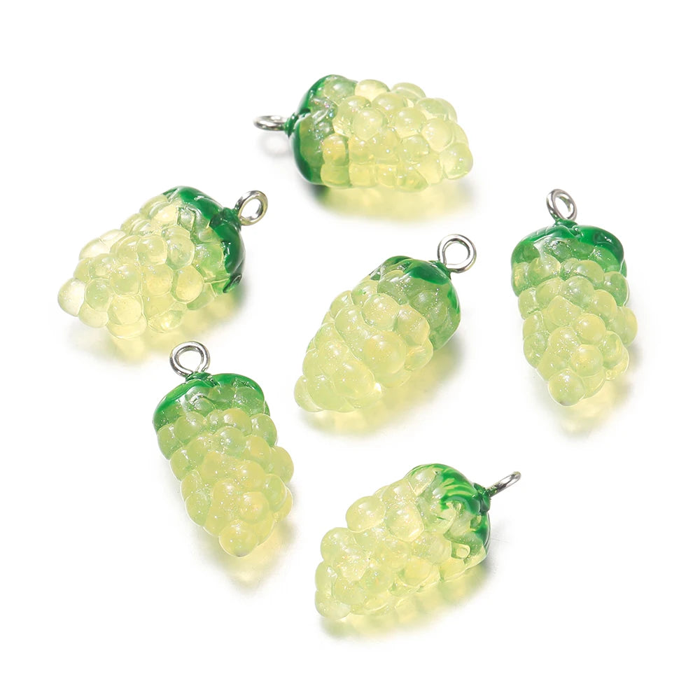 10pcs 12x23mm Trauben harz Charms Anhänger für Ohrringe Halskette Schlüssel bund Charms DIY Schmuck herstellung Zubehör