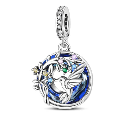 Blaue Serie 925er Sterling Jungfrau Maria Schleife Chamäleon Tanzschuhe Flugzeug Ticket Charm passend für DIY Armband Halskette süße Geschenke