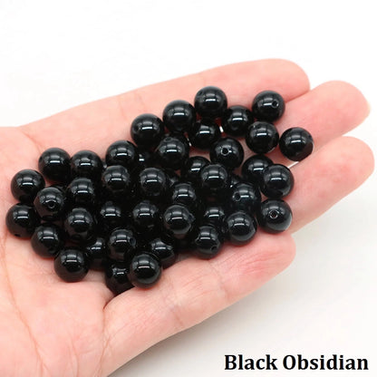 Naturstein, vulkanische Lave, runde Perlen, 4, 6, 8, 10 mm, lose Edelsteinperlen für Schmuckherstellung, DIY-Charms, Armband, Halskette, Ohrringe