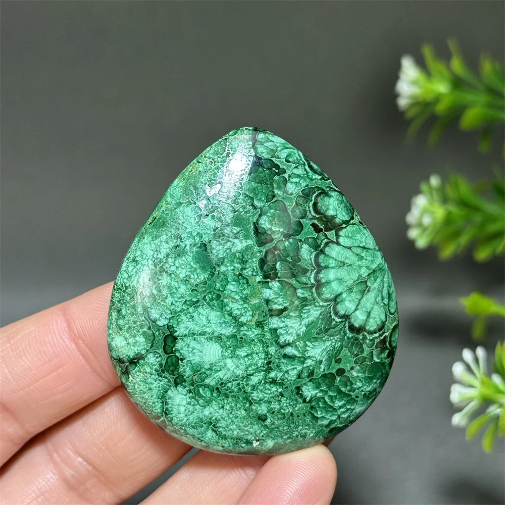 Natürlicher, hochwertiger Malachit in Tropfenform, zum Polieren, DIY, Quarz, Energietherapie, Meditation, Reiki, Hexerei, Heimdekoration, Geschenk