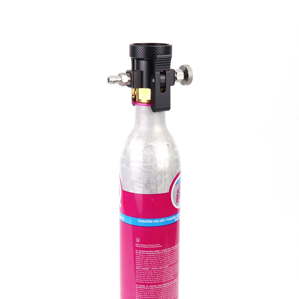 Quick Connect Soda Pink CO2-Tankzylinder (Terra DUO Art), Nachfülladapter, Ein/Aus-Adapter mit Entlüftungsventil, Messgerät DIN477