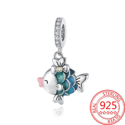 Sommer-Charm-Anhänger aus 925er-Sterlingsilber, Sea World Kingdom, Perlen für Charms, Original-Armband für Damen, Schmuckherstellung