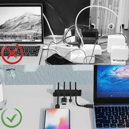 Kabel-Organizer, Kabelmanagement, Drahthalter, flexibler USB-Kabelaufwickler, ordentliche Silikon-Clips für Maus, Tastatur, Kopfhörer-Schutz