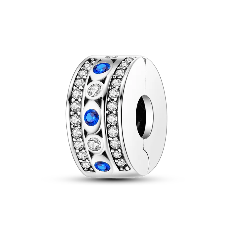 Silberverschluss, 925er-Sterlingsilber, CZ-Pflaster-Clip-Charms, Gänseblümchen-Perlen, Stopper, Sicherheitskette, passend für Original-Armreif, Schmuck-Clip