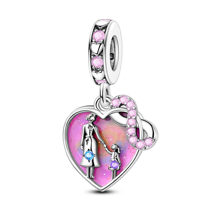 Charm-Perle aus 925er-Sterlingsilber, Mutter-Geschenk, Mutter, Liebe, glückliche Familie, baumelnd, passend für Original-Armreif, Halskette, DIY-Schmuck