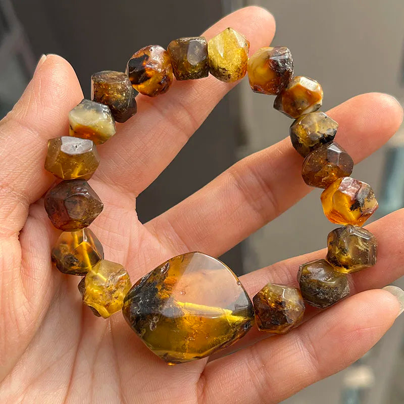 Natürliche Bernstein-Armbänder als Geschenk, einzigartige coole schwarze Perlen, original medizinischer Spezialstein, 2026, neuer Diy-Heilschmuck im Großhandel