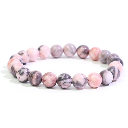 Naturstein rosa Zebra Perlen Armband 6/8mm Dalmatiner Jaspis Rhodochrosit Achat Armband Edelstein Perlen Armband