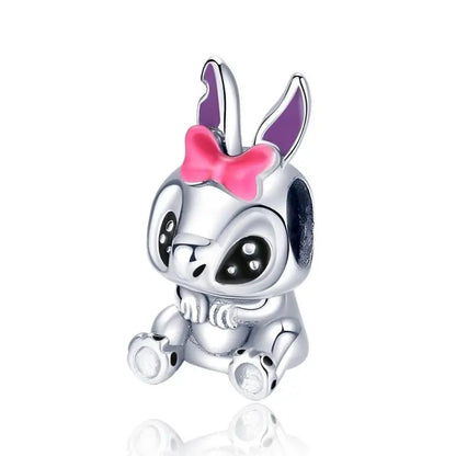 Animal Series Charms aus 925er-Sterlingsilber, Kaninchen, Katze, Pfau, Elefant, Türkei, Hund, passend für DIY-Armbänder, Halsketten, niedliche dekorative Geschenke