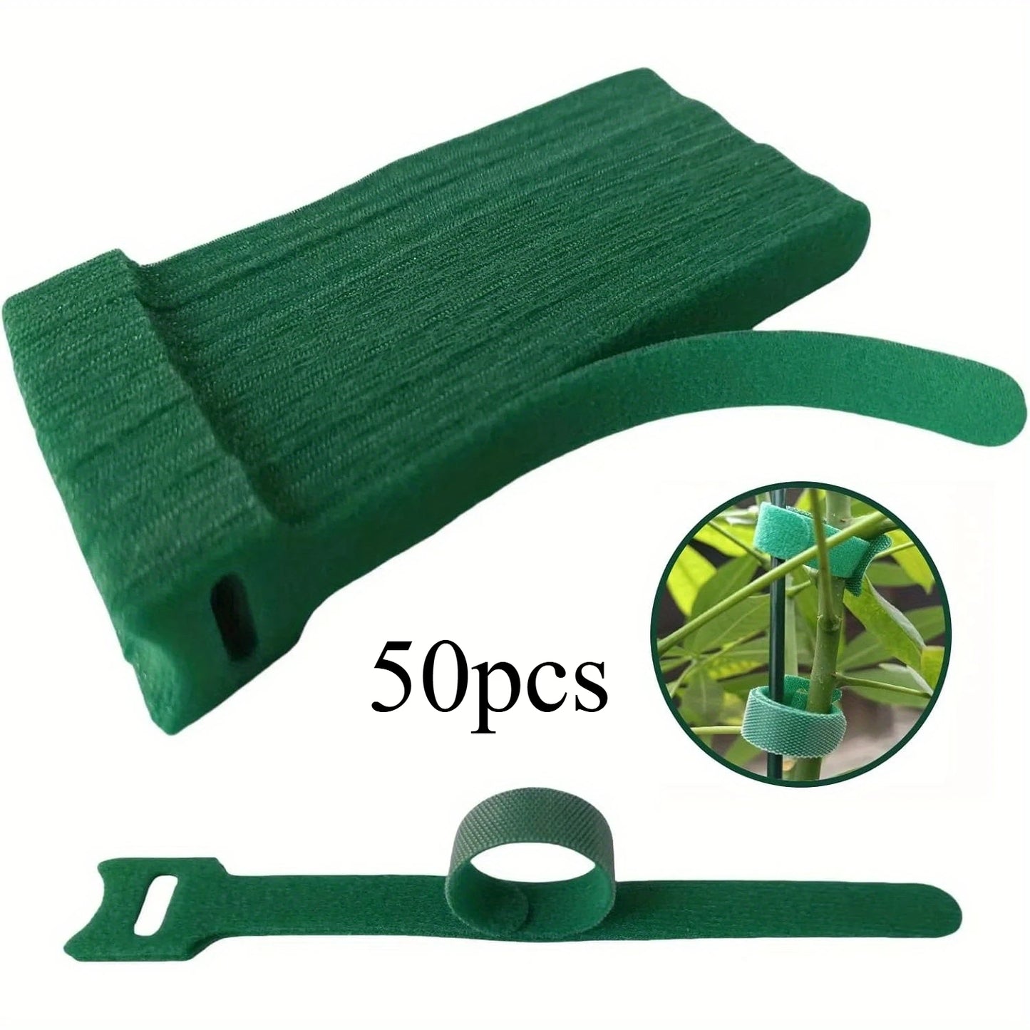 50/100 Stück wiederverwendbare, verstellbare, rutschfeste Pflanzenbinder aus Nylon mit Klettverschluss, ideal für Gartenanwendungen