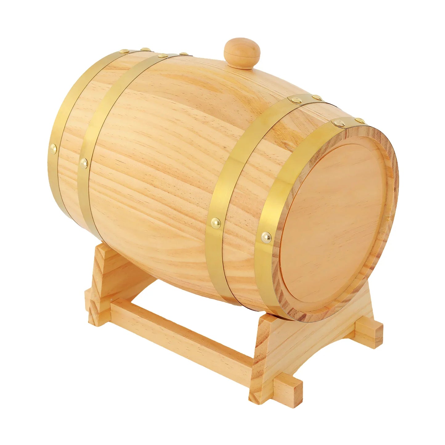 3L Weinfass aus Holz, Original Holzweinfass für Wein und Whisky mit Ständern und Zapfhahn, Ellipsenförmige Aufbewahrung für Apartments