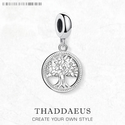 Baum des Lebens Runde Anhänger Charme Frühling 925 Sterling Silber Elegante Frauen Mädchen Schmuck Geschenke Dropshipping