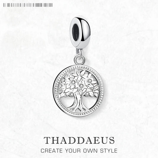 Baum des Lebens Runde Anhänger Charme Frühling 925 Sterling Silber Elegante Frauen Mädchen Schmuck Geschenke Dropshipping