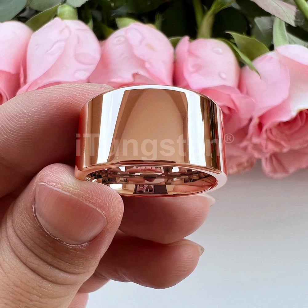 iTungsten 12mm Dropshipping Große Männer Ring Glänzende Wolfram Hochzeit Band Mode Schmuck Rohr Cut Poliert Komfort Fit