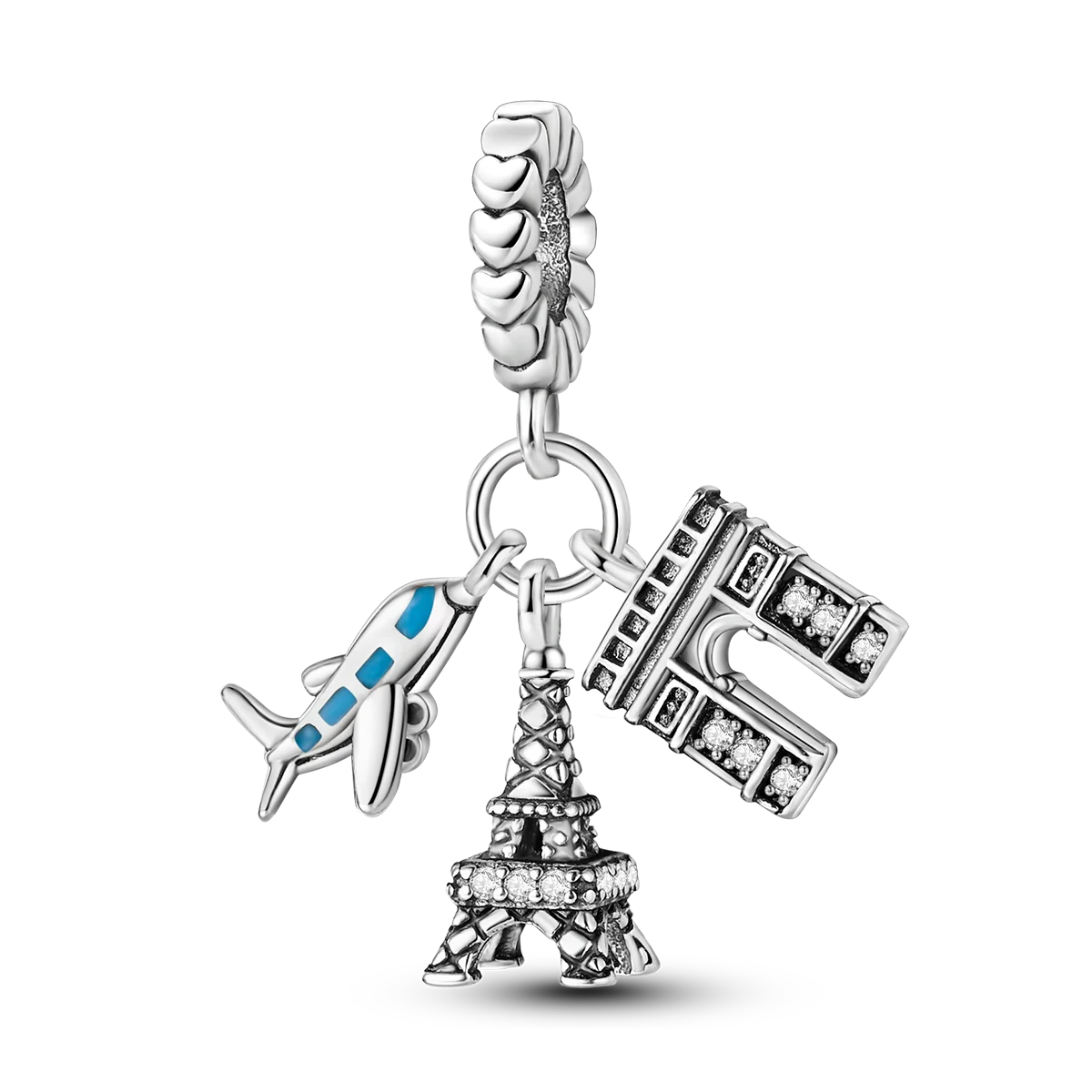 Reisepass-Charms aus 925er-Sterlingsilber, passend für Original-Armbänder, DIY-Flugzeug-Erde-Perlen für die Schmuckherstellung als Geschenk