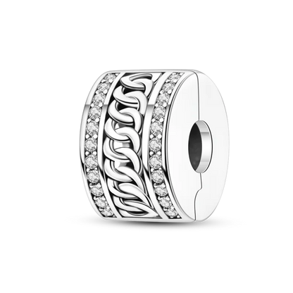 Silberverschluss, 925er-Sterlingsilber, CZ-Pflaster-Clip-Charms, Gänseblümchen-Perlen, Stopper, Sicherheitskette, passend für Original-Armreif, Schmuck-Clip