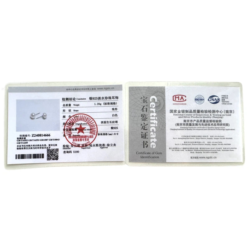 Heng sheng echte Süßwasser weiße Perle Ohrringe Modeschmuck Silber Ohr stecker für Frauen Super Deal mit Geschenk box