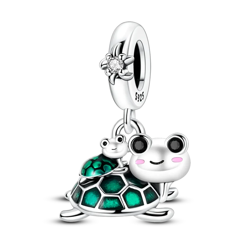 Anhänger aus 925er-Sterlingsilber, grüne Serie, Blumenbaum, Apfel-Anhänger, DIY, feine Perlen, passend für Original-Charms-Armbänder, Damenschmuck, Diy