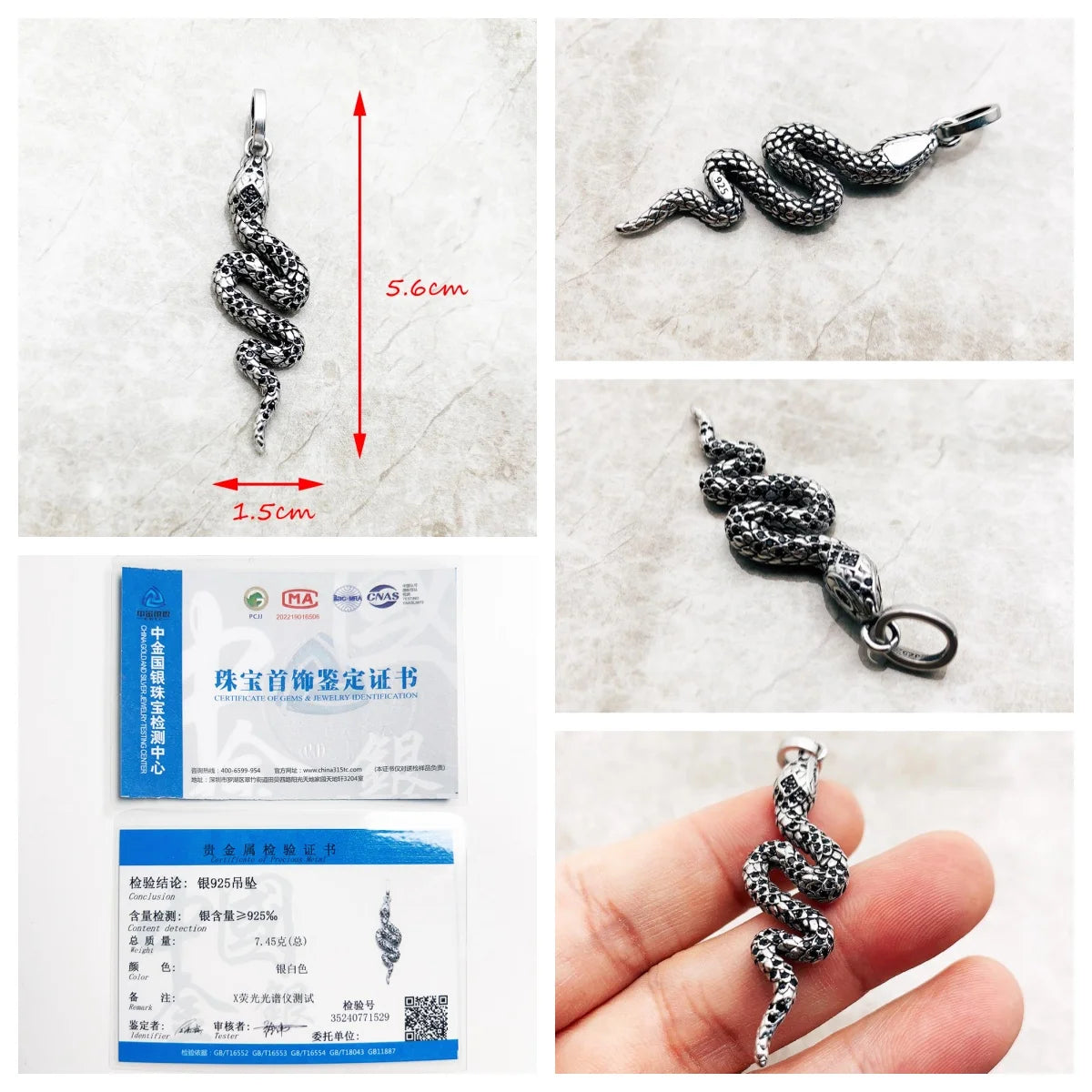 Anhänger Sternzeichen Phönix Flügel Schlange Schwert Mond Brandneuer feiner Vintage-Schmuck Accessoires 925er Sterlingsilber Geschenk für Frau Männer