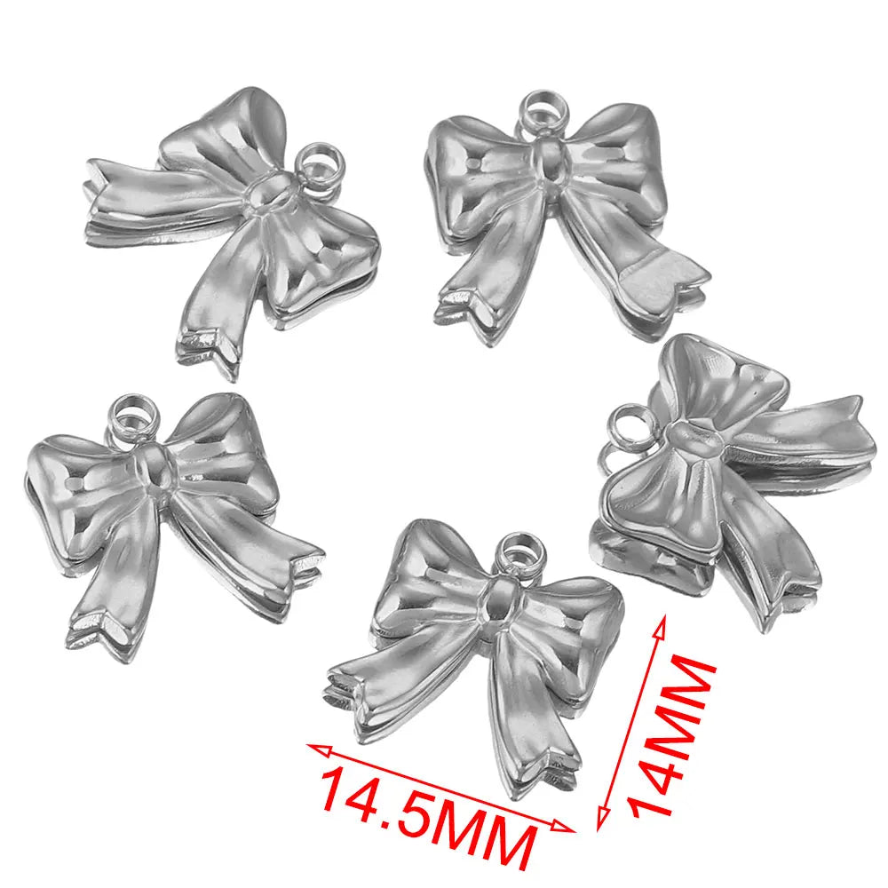 5 Stück Edelstahl Charms Bogen Charm vergoldet Charm DIY Ohrringe Armband Schmuckherstellung Materialien Handwerk Großhandel Bulk