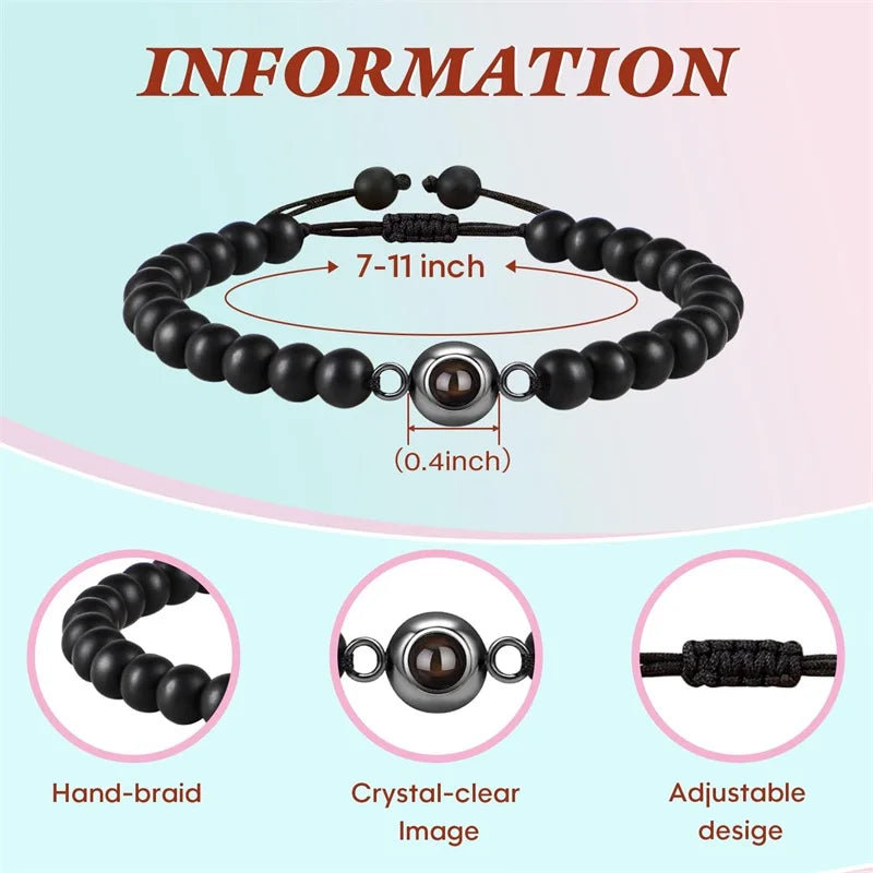 Custom bracelet with picture inside, personalized projection bracelets with photos, picture bracelet, personalized memorial gifts