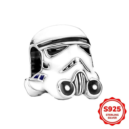 925 Sterling Silber Charms Heiße Star Wars Serie Mandalorianer Helm Anhänger Perlen Original Damen Armbänder DIY Schmuck Geschenke