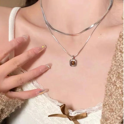 Mode Retro Perlen Schmetterling Metall Y2K Sun Star Opal Anhänger Kette Choker Halskette Für Frauen Böhmen Charme Schmuck Zubehör