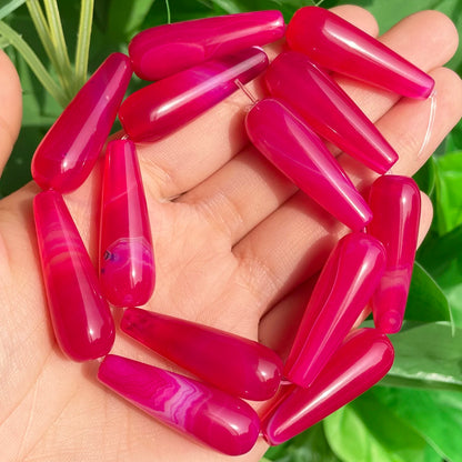 2 Stück natürlicher Wassertropfen aus echtem Stein, Indien-Achate, Labradorit, Tigerauge, Chalcedon, lose Perlen für Schmuckherstellung, DIY-Armband