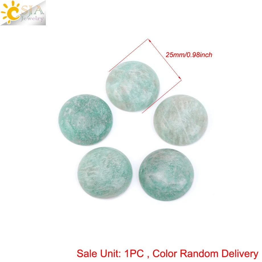 1pc Naturstein Perlen Amazonit Cabochon Oval Flache Lose Perlen für DIY Schmuck Machen Halskette Ring Anhänger Zufällige Farbe h755