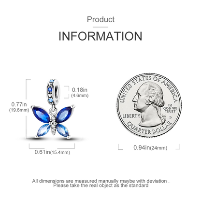 Charm-Anhänger aus Silber 925, blaue Serie, passend für Armbänder, Charms, DIY, originelle Mode-Anhänger für Schmuckherstellung