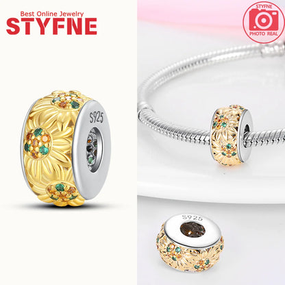 Neues 925er Silber, teilbarer Sonnen- und Mond-Charm, Satr-Herz-Perle, passend für Original-Armbänder für Frauen, edle Schmuckherstellung, Geschenk