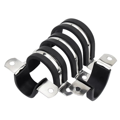 U-förmiger Gürtel aus Edelstahl 304, mit Gummistreifen, Reitclip, Stahlrohrclip, Klemme, Rohrclip, festes Kabel, Halsklemme, Verriegelung