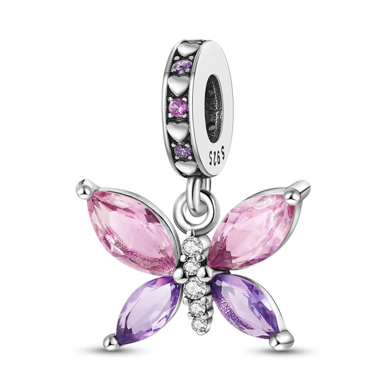 Heißer Verkauf 925 Silber Charms Perlen Schmetterling Serie Fit Original Armband Machen Edlen Schmuck Frauen DIY Geschenk