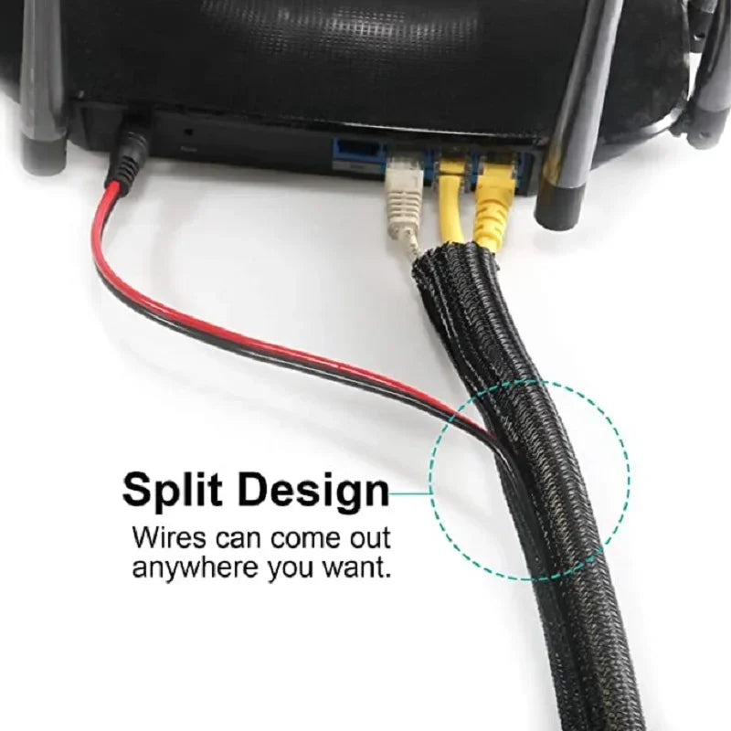 1 m, 3 m, 5 m, geflochtene Kabelhülle, Haustier-Nylon-Wickelhülle für Schreibtisch, PC, TV, Drahtschutz, Kabelmanagement-Wrap