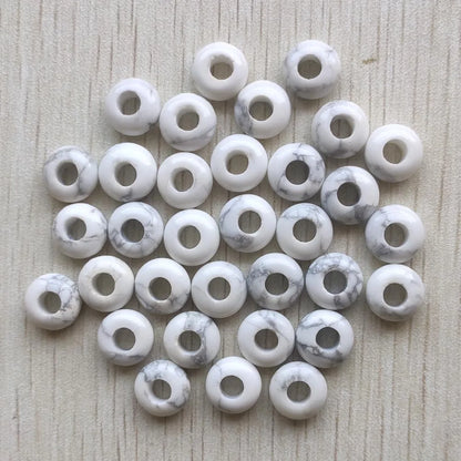 Mode gute Qualität Naturstein Mix runde Charms großes Loch Charms Perlen 10mm für Schmuckherstellung 50 Stück Großhandel kostenloser Versand