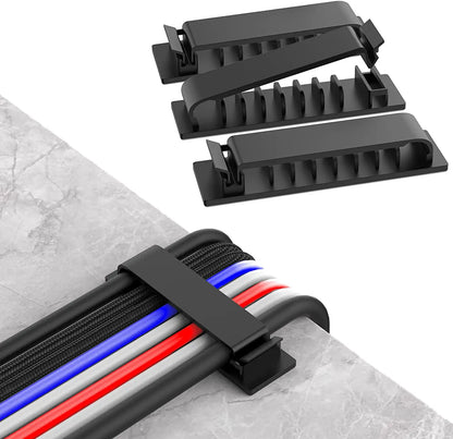 Kabel-Organizer, Kabelmanagement, Drahthalter, flexibler USB-Kabelaufwickler, ordentliche Silikon-Clips für Maus, Tastatur, Kopfhörer-Schutz